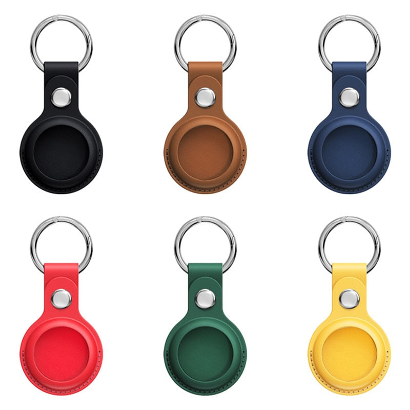 Leather AirTag Case Keychain