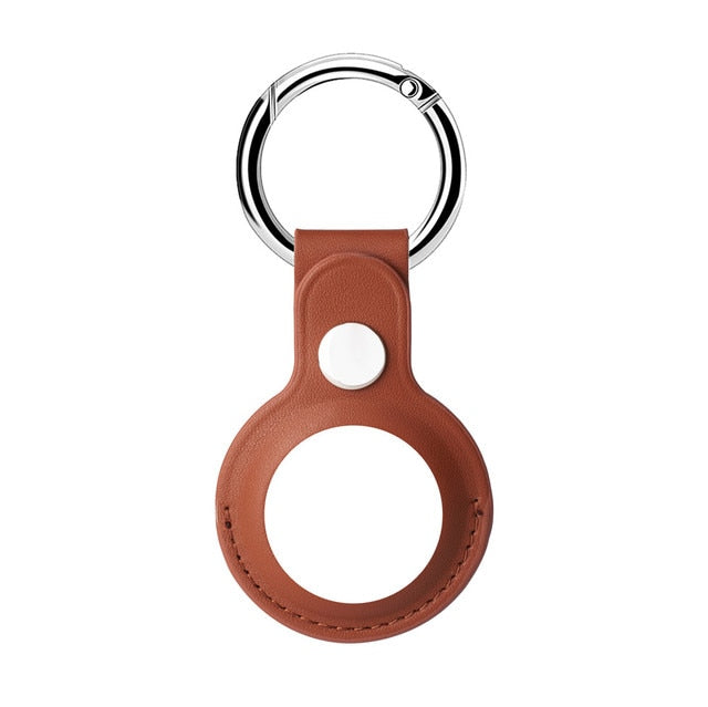 Leather AirTag Case Keychain